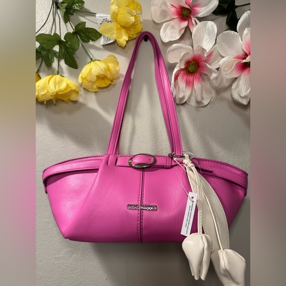 Steve Madden Handbags - Steve Madden Hot Pink Shoulder Tote with Charm